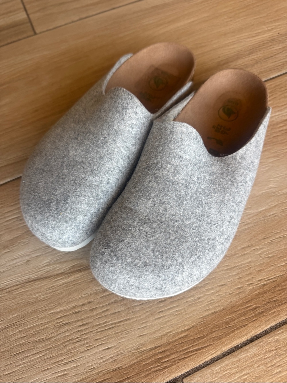 Birkenstock Amsterdam Vegan Gray Felt Clogs Mules Shoes Size 36